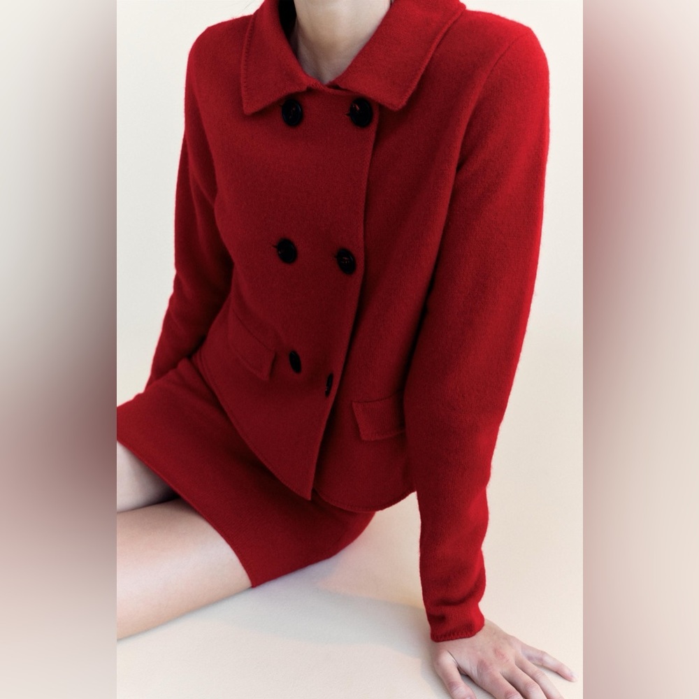 Zara Scarlet Blazer and Skirt Ensemble - Picture 6 of 12